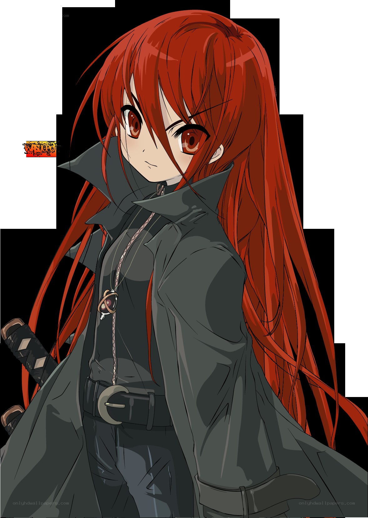 Red-haired anime character with sword