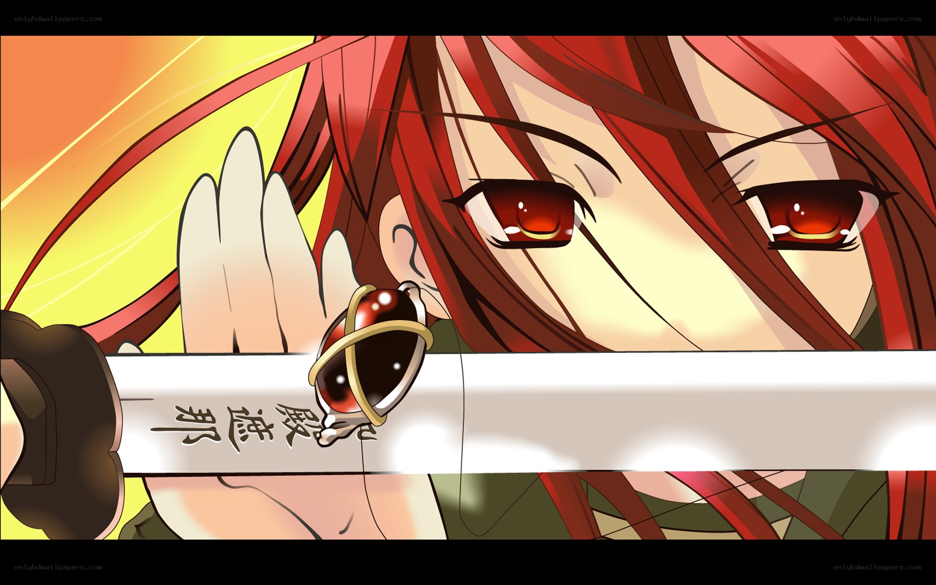 red-haired anime character with sword
