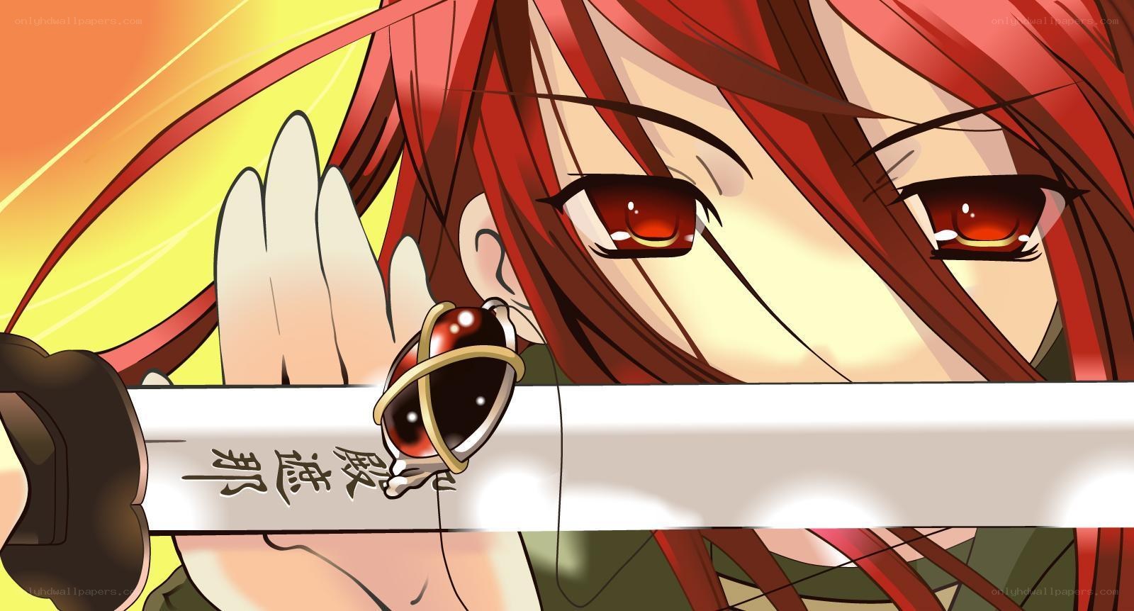 red-haired anime character with sword