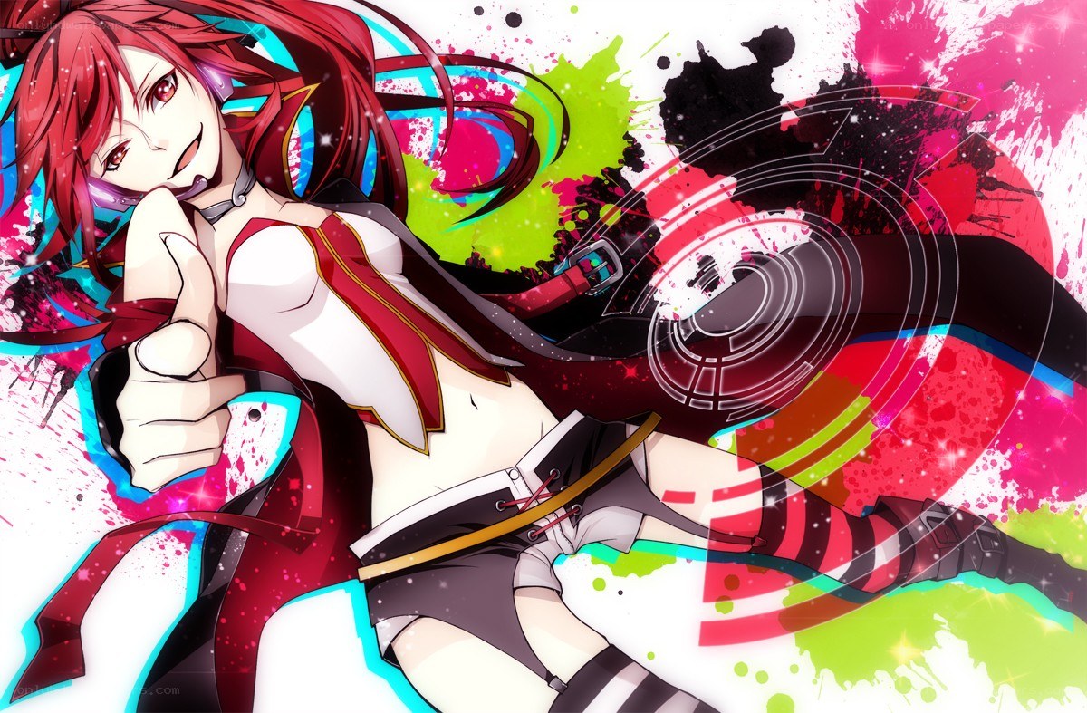 red-haired anime character with thumbs-up