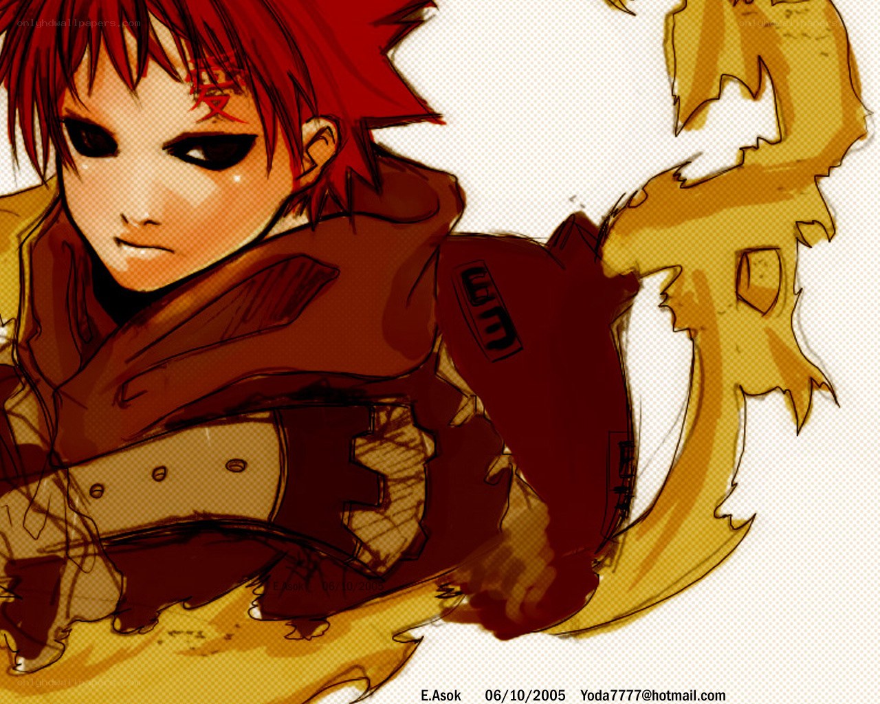 red-haired anime character with weapon