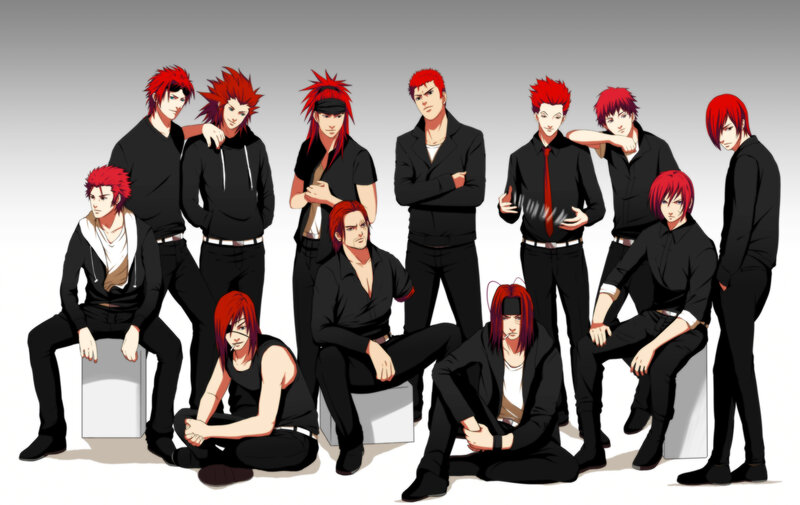 Red-haired Anime Characters — Black, Serious