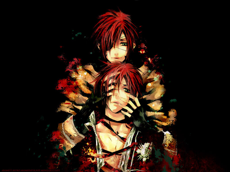 Red-haired anime characters in dramatic pose