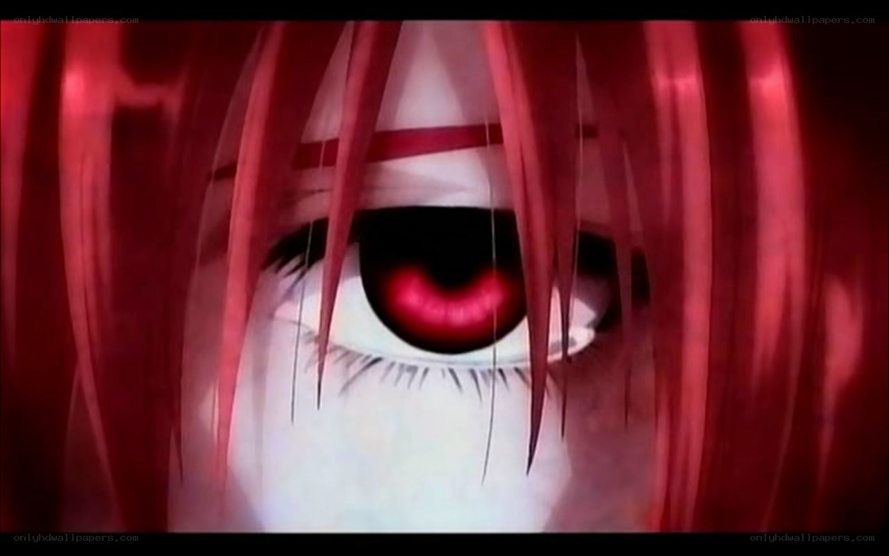 red-haired anime eye close-up
