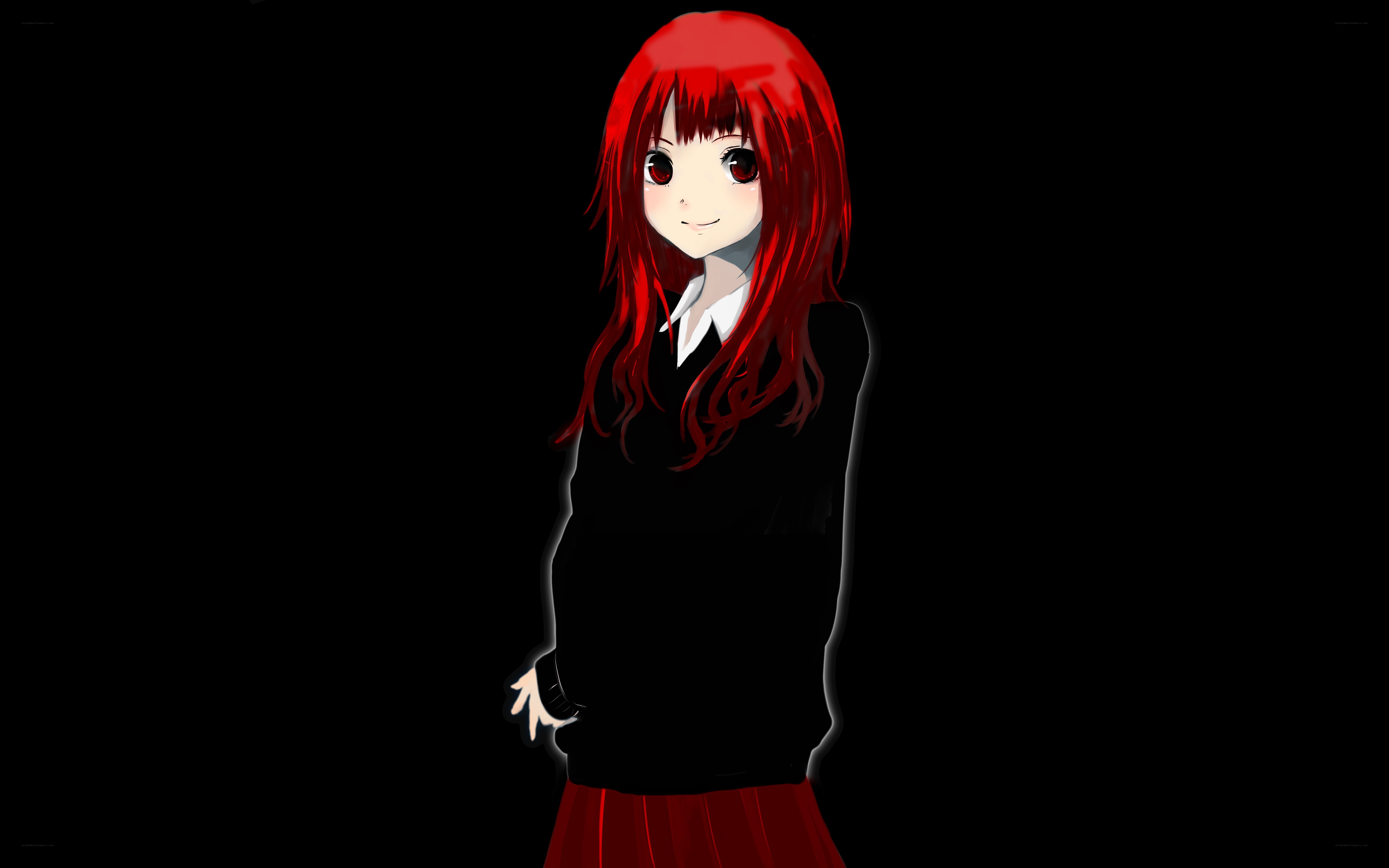 red-haired anime girl