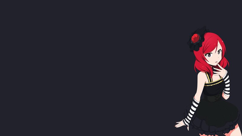 Red-haired Anime Girl — Black, Neutral