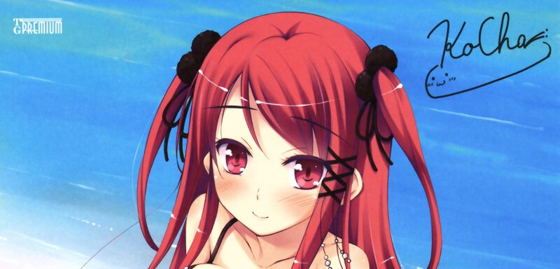 Red-haired Anime Girl — Blue, Calm