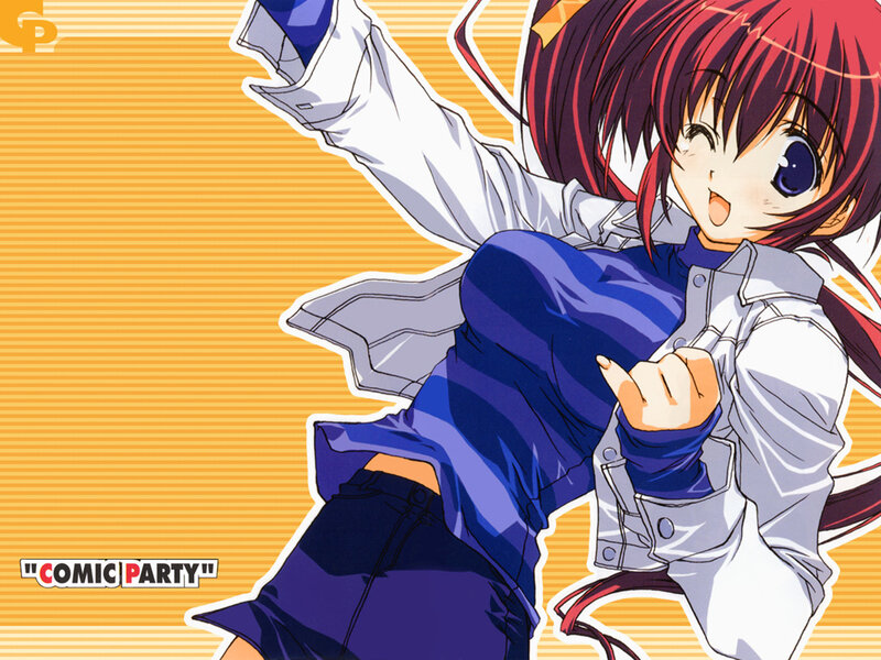 Red-haired Anime Girl — Blue, Energetic, Manga