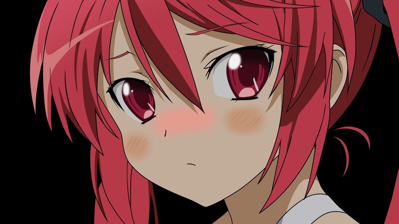 red-haired anime girl close-up