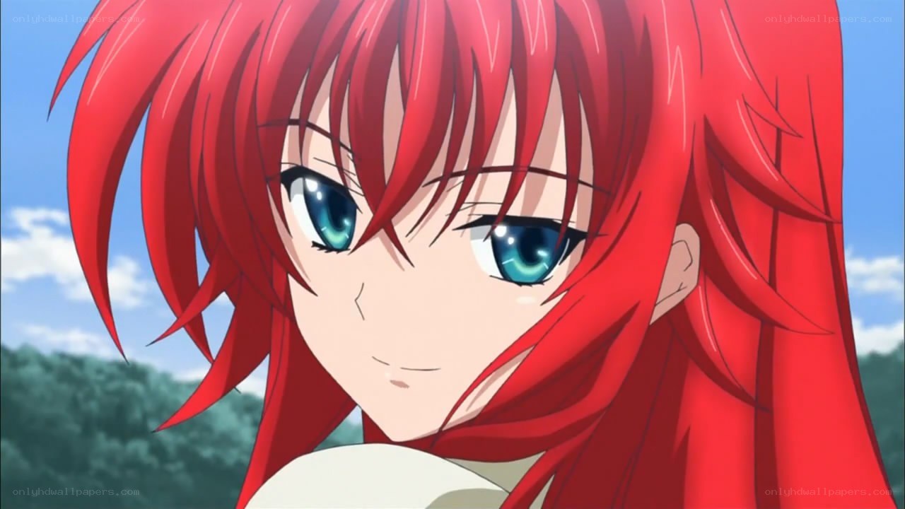 red-haired anime girl close-up