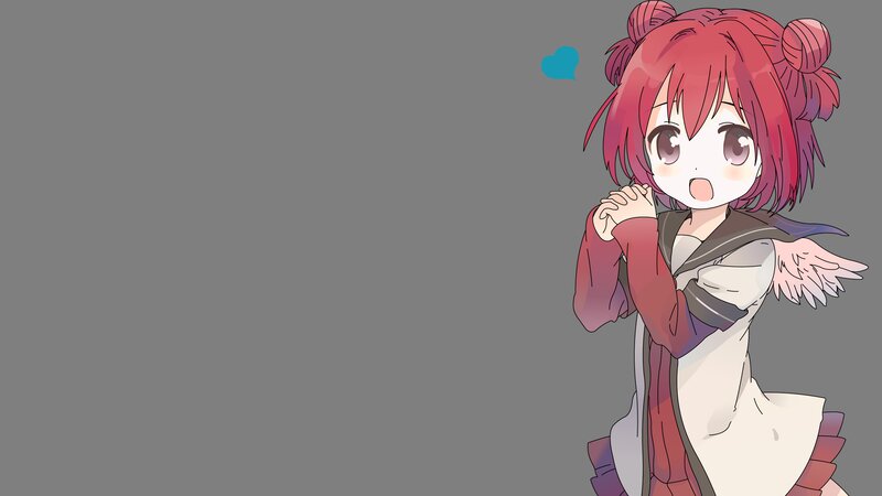 Red-haired Anime Girl — Gray, Playful