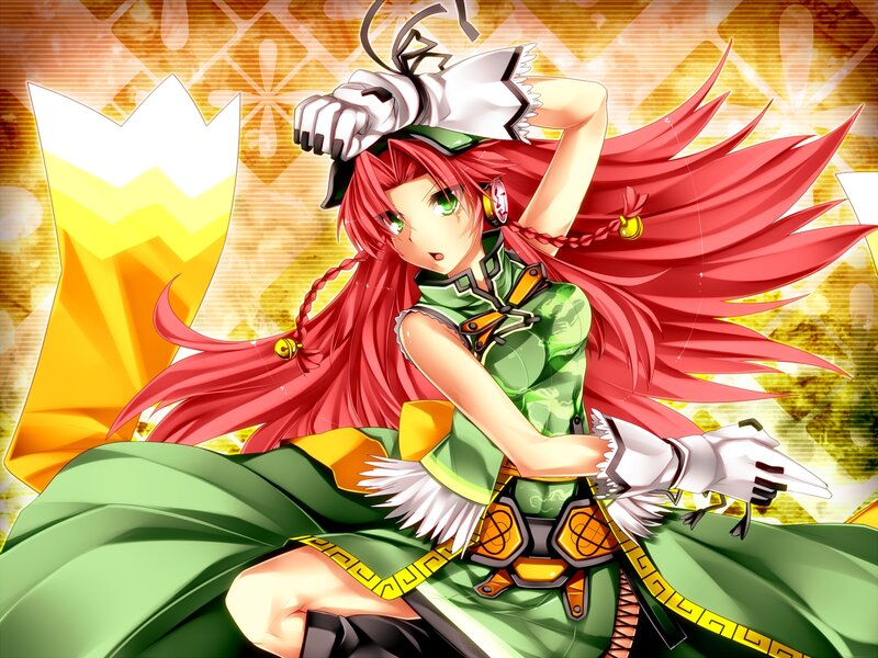 Red-haired Anime Girl — Green, Dynamic