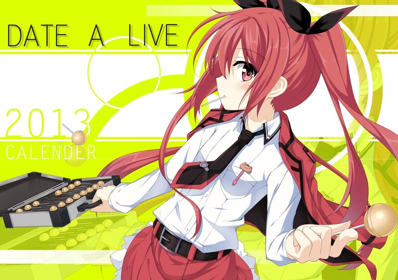 Red-haired Anime Girl — Green, Playful