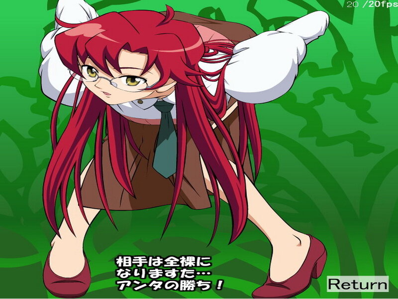 Red-haired anime girl in glasses
