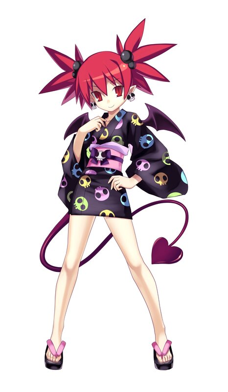 red-haired anime girl in kimono