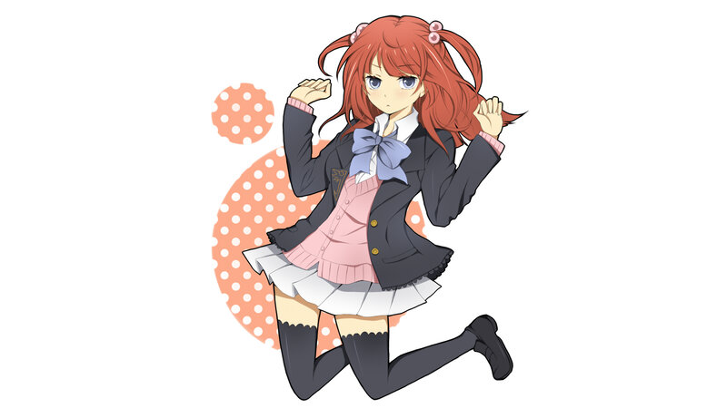 red-haired anime girl in school uniform