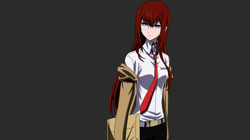 red-haired anime girl in school uniform