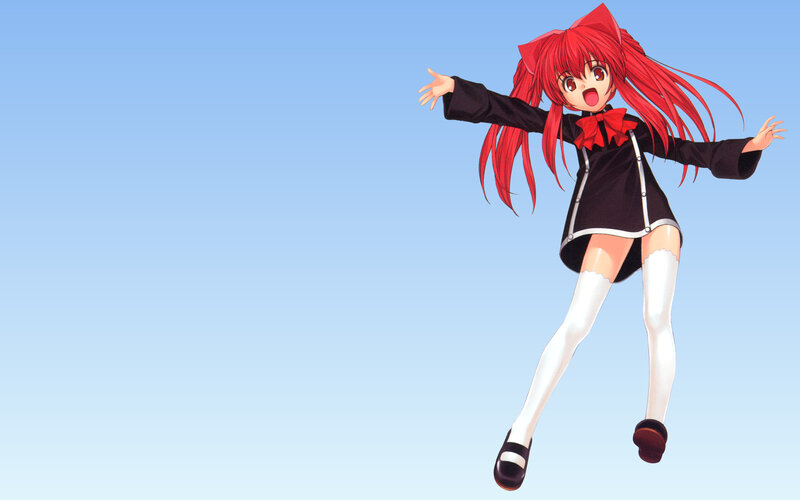 red-haired anime girl in school uniform