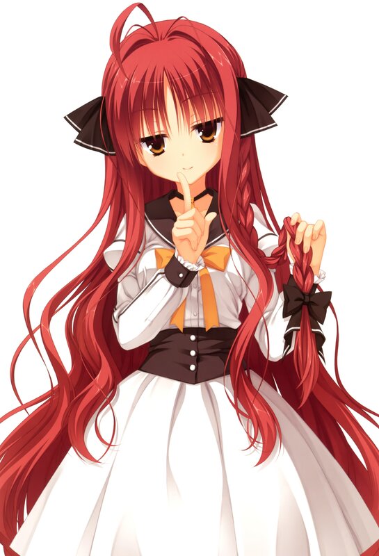 red-haired anime girl in school uniform