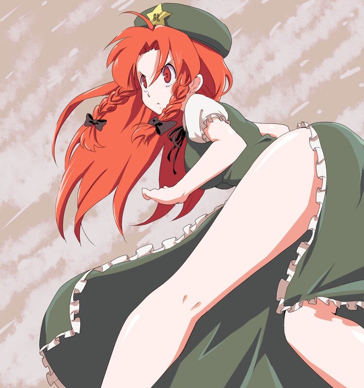 red-haired anime girl in uniform