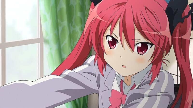 red-haired anime girl in uniform
