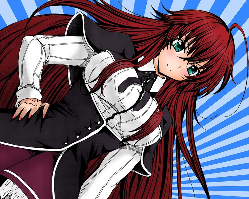 red-haired anime girl in uniform