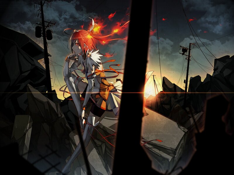 Red-haired Anime Girl — Orange, Dramatic