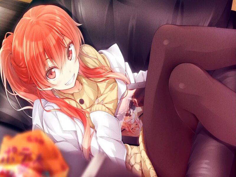 Red-haired Anime Girl — Orange, Playful