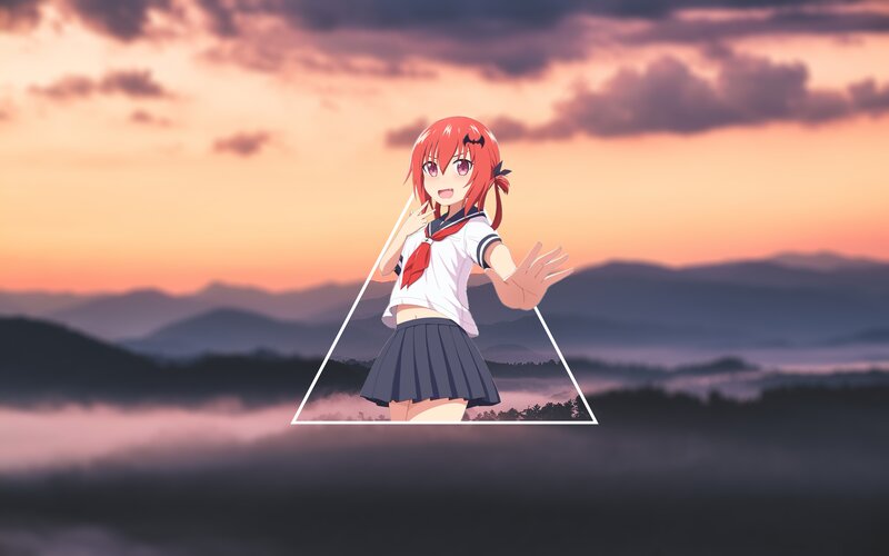 Red-haired Anime Girl — Orange, Serene