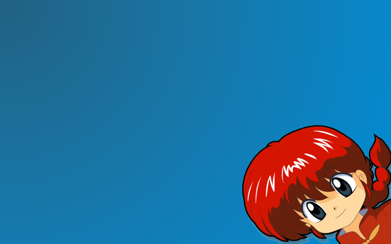 red-haired anime girl peeking