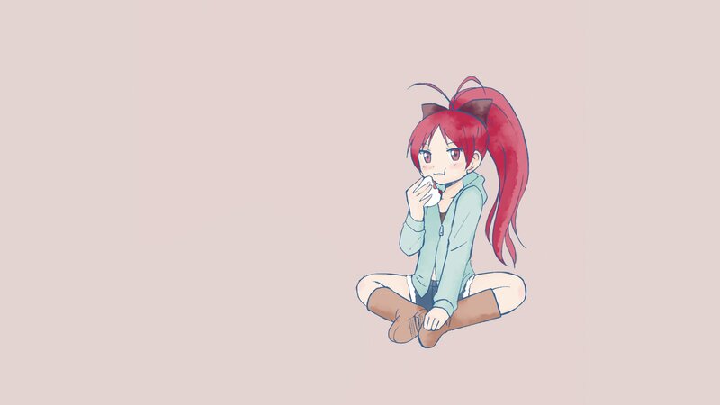 Red-haired Anime Girl — Pink, Calm, Cat Ears