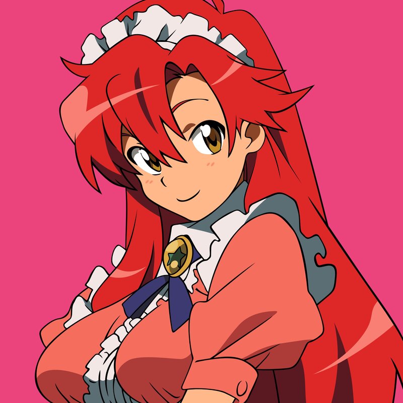 Red-haired Anime Girl — Pink, Confident