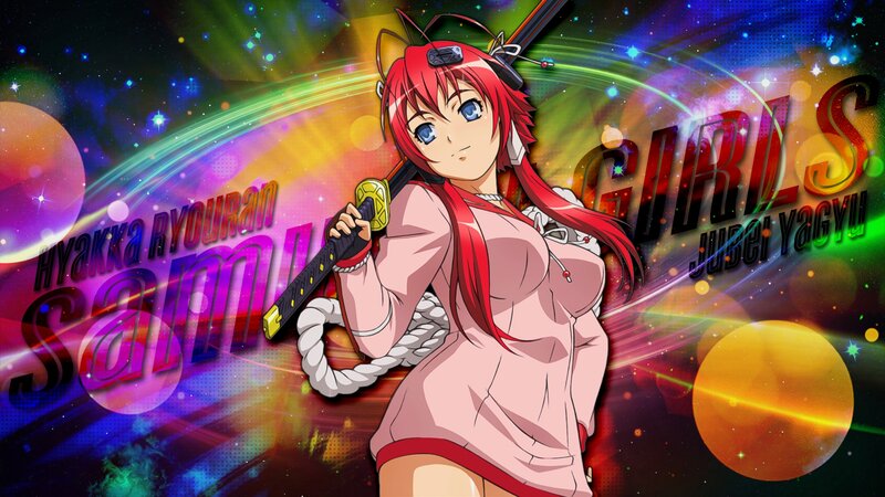 Red-haired Anime Girl — Pink, Dramatic, Night, Sword