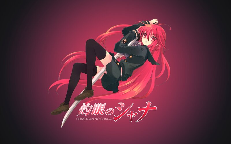 Red-haired Anime Girl — Pink, Dramatic, Sword