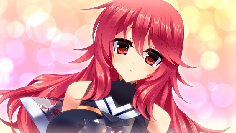 Red-haired Anime Girl — Pink, Dreamy, Long Hair
