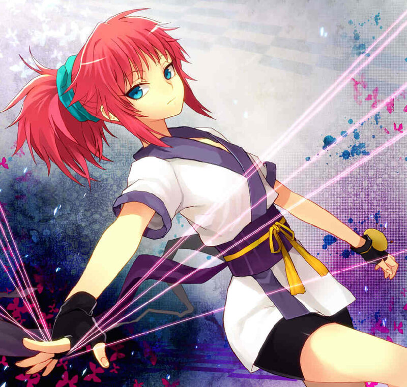 Red-haired Anime Girl — Pink, Dynamic