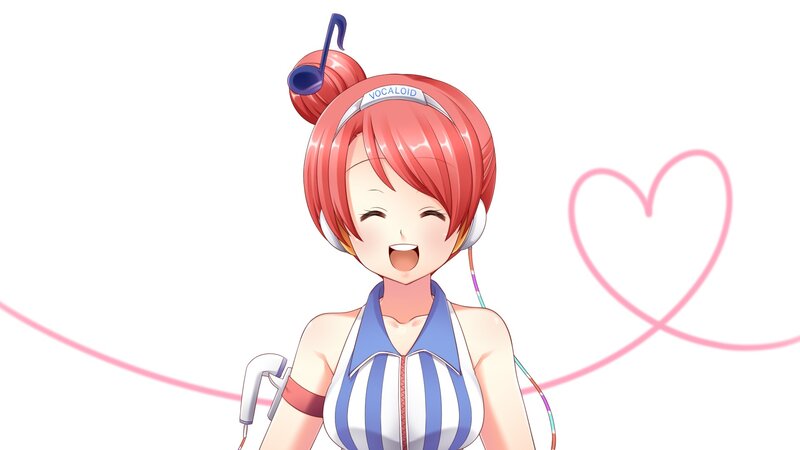 Red-haired Anime Girl — Pink, Happy
