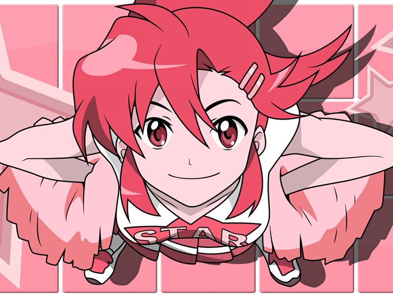 Red-haired Anime Girl — Pink, Playful