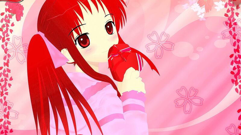 Red-haired Anime Girl — Pink, Sweet