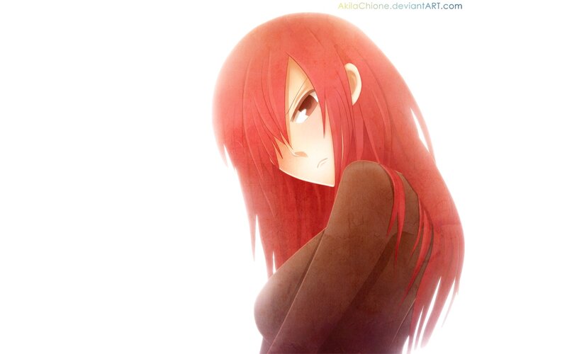 red-haired anime girl portrait