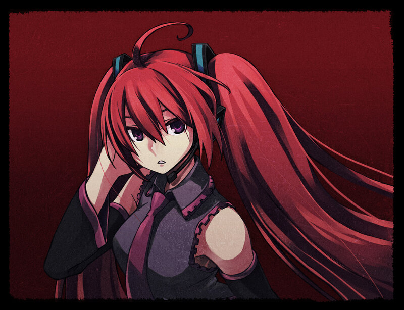 red-haired anime girl portrait