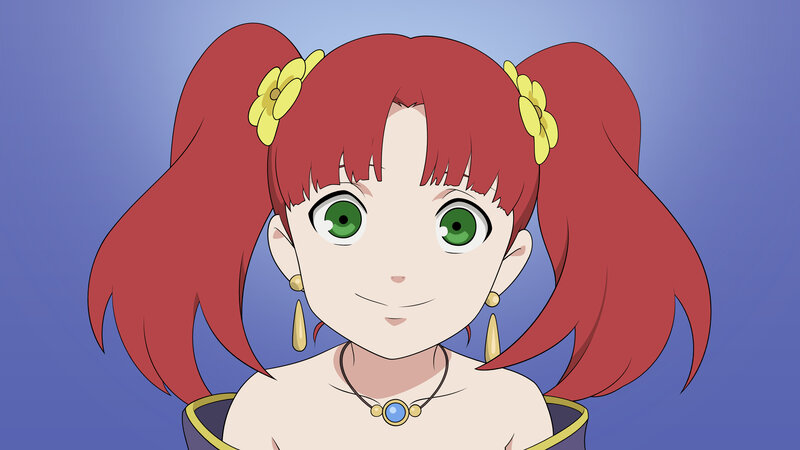 red-haired anime girl portrait