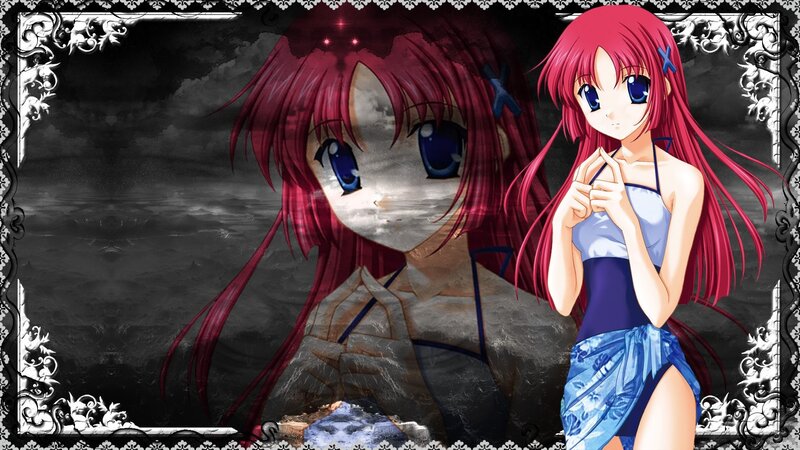 red-haired anime girl portrait