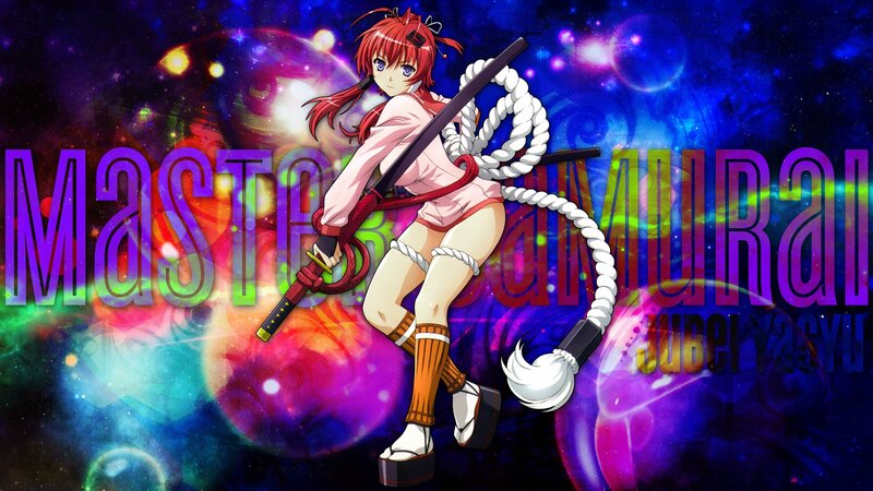 Red-haired Anime Girl — Purple, Dramatic, Night, Sword