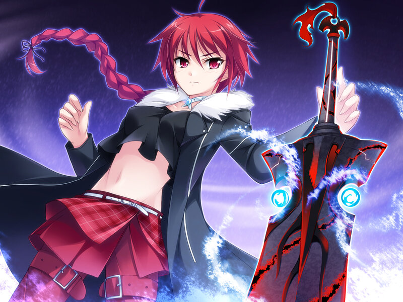 Red-haired Anime Girl — Purple, Dramatic