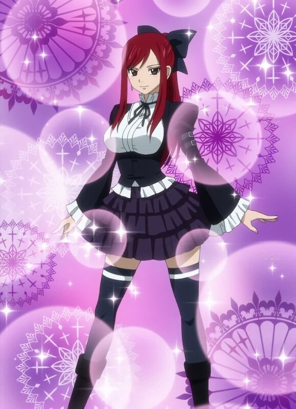 Red-haired Anime Girl — Purple, Magical, Skirt