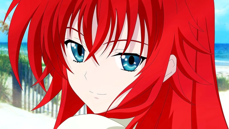 Red-haired Anime Girl — Red, Calm, Afternoon, Beach