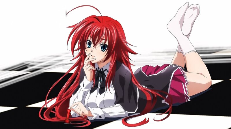 Red-haired Anime Girl — Red, Calm, Chess Piece