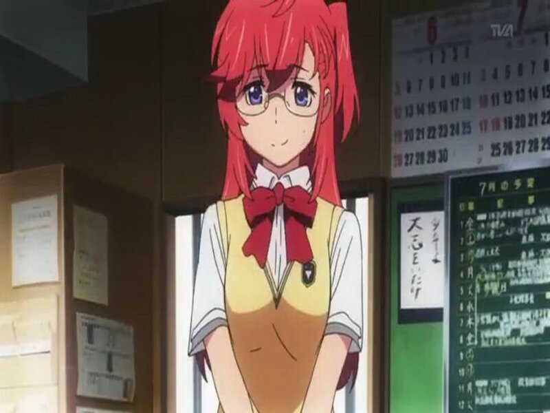 Red-haired Anime Girl — Red, Calm, Glasses