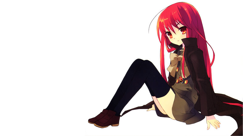 Red-haired Anime Girl — Red, Calm, Long Hair, School Uniform